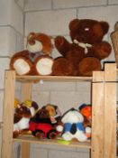 2 shelves of soft toys