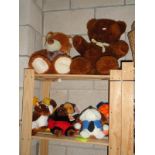 2 shelves of soft toys