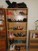 7 shelves of shoes & boots