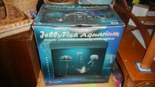 A boxed jelly fish aquarium