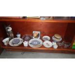 A miscellaneous lot including paperweights, Worcester coddler, engraved dish & trinket boxes etc.