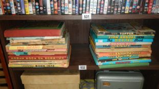 A quantity of assorted children's annuals including Rupert the Bear, Dandy, Beano & Boys Own etc.