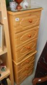 A pair of 3 drawer bedside cabinets