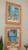 2 French scenic seriolithograph prints, one by Fanch Ledan the other by Jean Claude Picot,