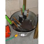 A metal tub of spade heads