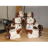 2 pairs of contemporary Staffordshire spaniels