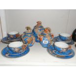 19 pieces of Japanese egg shell china tea ware with Geisha head in teacups