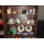 A large quantity of china, oriental plates, china cat & Leonardo figure etc.