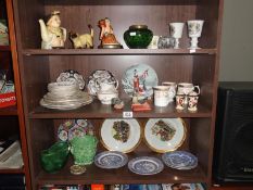 A large quantity of china, oriental plates, china cat & Leonardo figure etc.