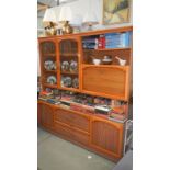 A teak effect wall unit