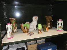 2 sylvac vases, 3 Withernsea vases & Wade tortoise etc.