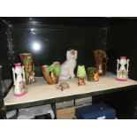 2 sylvac vases, 3 Withernsea vases & Wade tortoise etc.