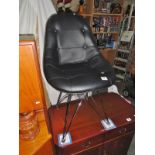 A modern black leather chair