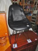 A modern black leather chair