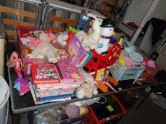 A quantity of children's toys & books including Peppa Pig & Barbie etc.