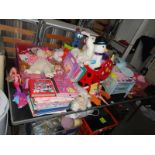 A quantity of children's toys & books including Peppa Pig & Barbie etc.