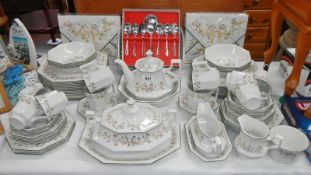 A Johnson Brothers Eternal Beau dinner service & a cased set of spoons