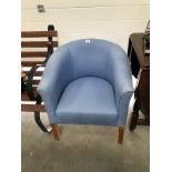 A blue tub chair