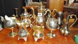 A quantity of candlesticks, tea & coffee pots & goblets etc.