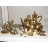 A 4 piece tea set on tray,