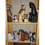 3 shelves of animal figures