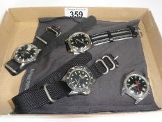 4 assorted wrist watches including HMT, Jawan, Para, Shock.