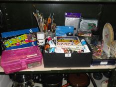 A shelf of art & craft materials