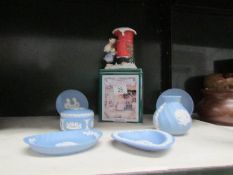 A quantity of Wedgwood Jasper ware and a boxed Villeroy and Boch figure,