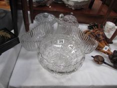 A mixed lot of glass ware including bowls.