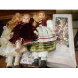 A quantity of collector's dolls, some boxed.