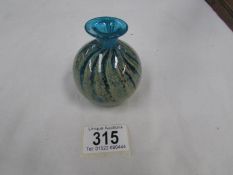 A boxed Mdina glass scent bottle missing stopper.