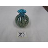 A boxed Mdina glass scent bottle missing stopper.