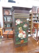 A tall hand painted box.