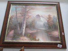 A framed landscape study.