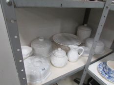 A mixed lot of kitchen ware including 2 cheese dishes, jelly mould etc.