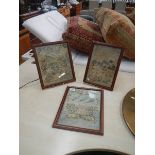 3 framed and glazed prints of samplers.