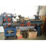 A Rollo lathe - imperial measure (21" max) with large quantity of associated tooling (cutters,