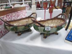A pair of majolica bowls.