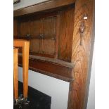 A large oak fire surround.