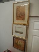 3 framed and glazed 19th/20th watercolour pastels signed Willinson, Lauder etc.