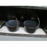 2 enamel jam pans.