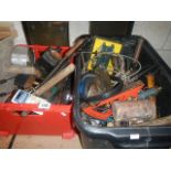 2 boxes of assorted hand tools including Hammer's, screw drivers, files etc.