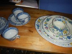 5 pieces of Mason's Regency china and 12 pieces of blue and white china.