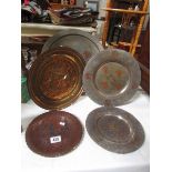 5 assorted metal plaques.