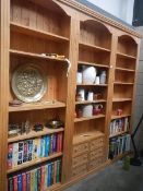 A large pine book case.