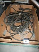 A box of drive and pulley belts.