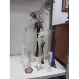 A quantity of glass specimen vases.