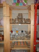 4 shelves of miscellaneous glass ware etc.