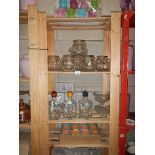 4 shelves of miscellaneous glass ware etc.