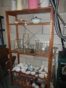 5 shelves of glass and china.
